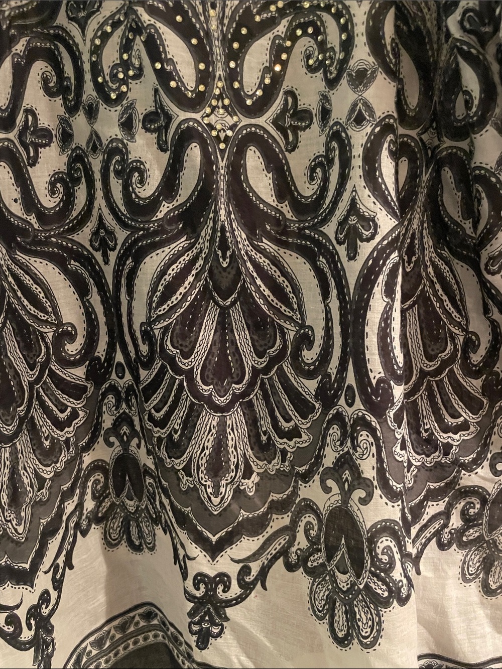 Aqua Blu Black & White Paisley Embellished Tunic - Picture 6 of 7